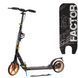 Самокат двухколесный алюминиевый Best Scooter Factor оранжевый с ручным дисковым тормозом подстаканником и двумя амортизаторами колеса PU 200 мм BS-98033 фото 1