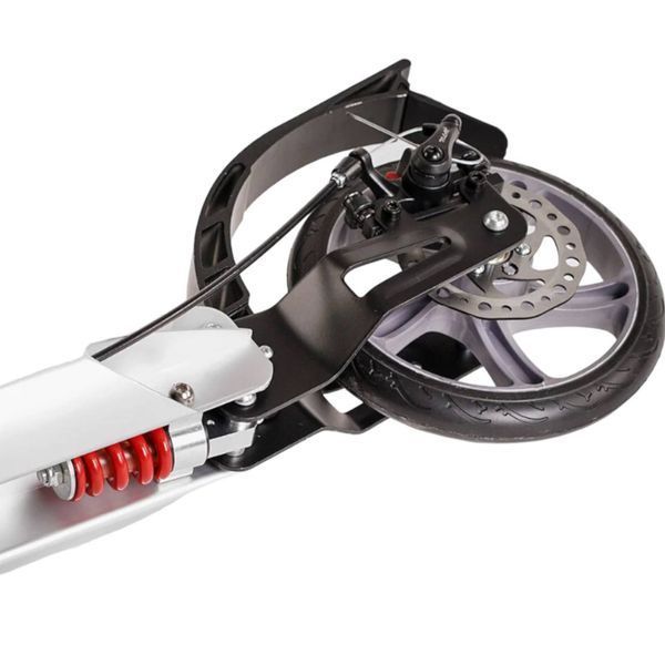 Самокат двоколісний алюмінієвий Best Scooter Factor сірий з ручним дисковим гальмом підсклянником та двома амортизаторами колеса  PU 200 мм BS-81766 фото