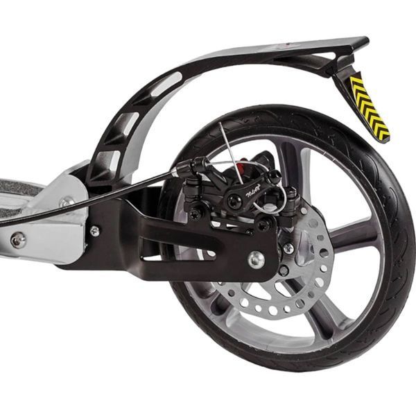 Самокат двоколісний алюмінієвий Best Scooter Factor сірий з ручним дисковим гальмом підсклянником та двома амортизаторами колеса  PU 200 мм BS-81766 фото