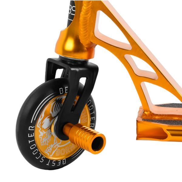 Трюковой самокат алюминиевый Best Scooter оранжевый анодированный окрас HIC-система пеги колеса PU 110мм ширина руля 60 см 23015 фото