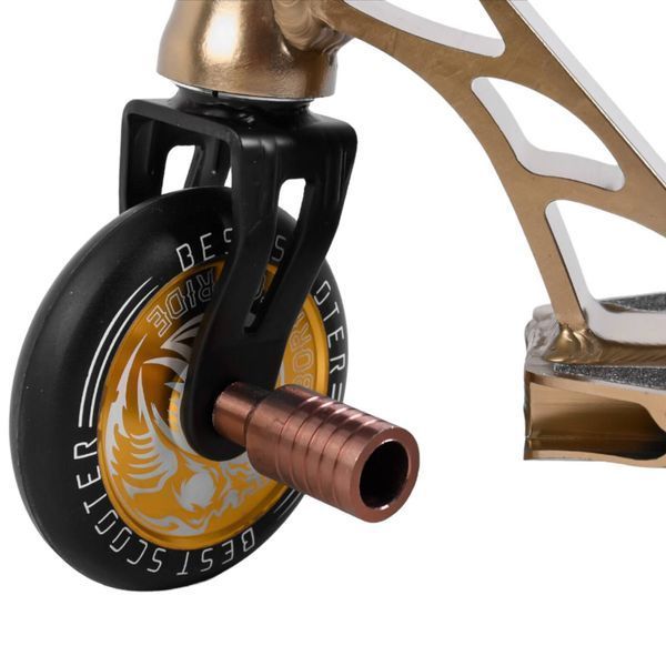 Трюковой самокат алюминиевый Best Scooter оранжевый анодированный окрас HIC-система пеги колеса PU 110мм ширина руля 60 см 26781 фото