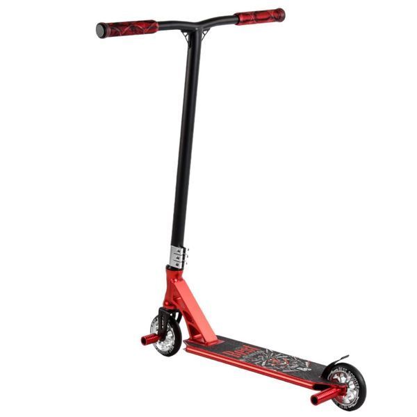 Трюковий самокат алюмінієвий Best Scooter червиний анодоване фарбування HIC-система пеги колеса PU 110мм ширина керма 60 см 28536 фото
