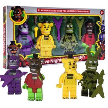 Freddy's Night игровой набор аниматроники 4 фигурки с электронными часами HG-3305 фото