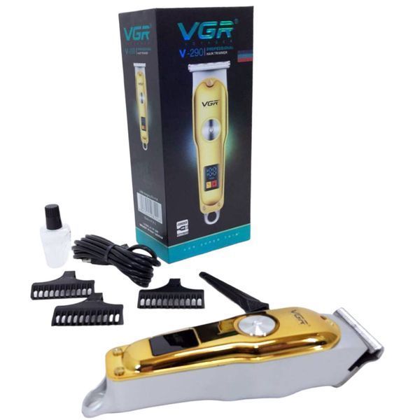 Машинка для стрижки волосся акумуляторна  VGR V-290 LED Display 3 насадки тример для окантовки та стрижки бороди V-290 фото