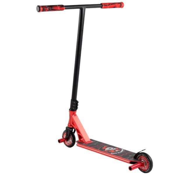 Трюковий самокат Best Scooter алюмінієвий червоний анодоване фарбування HIC-система колеса  PU 110мм ширина керма - 60 см  46409 фото