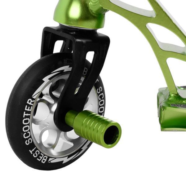 Трюковой самокат Best Scooter алюминиевый салатовый анодированный окрас HIC-система колеса PU 110мм ширина руля - 60 см 53442 фото