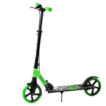 Самокат двоколісний алюмінієвий Best Scooter SHARK салатовий з ручним гальмом колеса PU - 200мм амортизатор SH-50730  фото