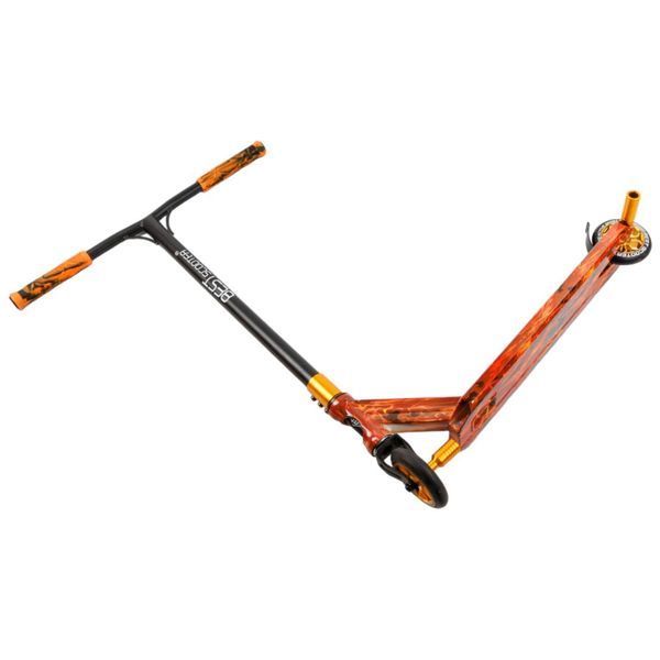 Трюковий самокат алюмінієвий Best Scooter помаранчевий HIC-система Пеги колеса PU d - 110мм ширина керма - 60 см  BS-77225  фото
