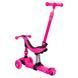 Самокат 3в1 трехколесный Best Scooter розовый с отцовской ручкой и амортизаторами колеса PU с подсветкой. BS-23180 фото 5