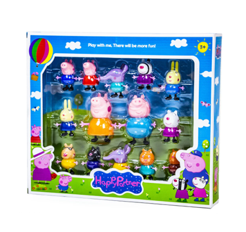 Свинка Пеппа Happy Partner 14 шт игровой набор с 14-ти фигурок  	 79201 фото