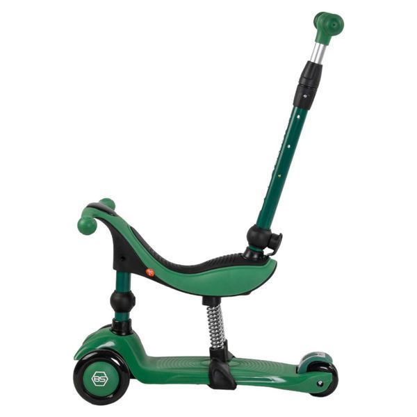 Самокат 3в1 триколісний Best Scooter зелений з батьківською ручкою та амортизаторами колеса PU з підсвічуванням BS-78812 фото