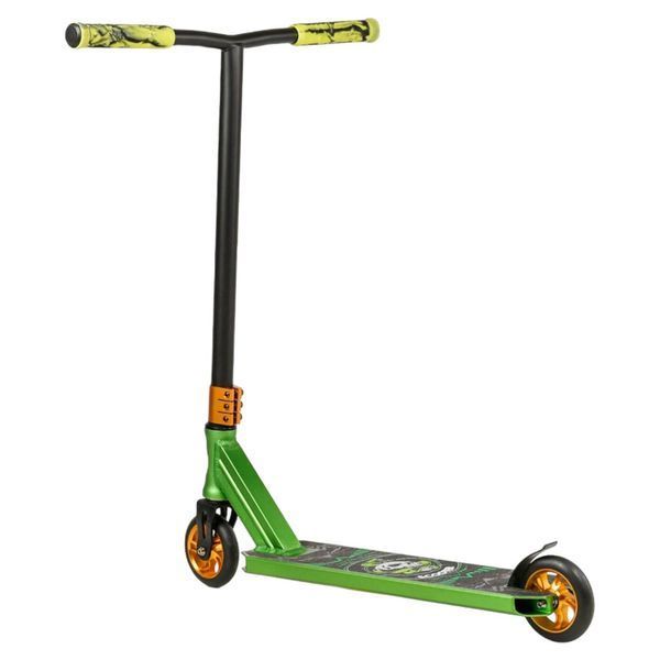 Трюковой самокат салатовый алюминиевый Best Scooter анодированная покраска HIC-система Пеги колеса PU d - 110мм ширина руля &ndash; 58 см BS-9621  фото