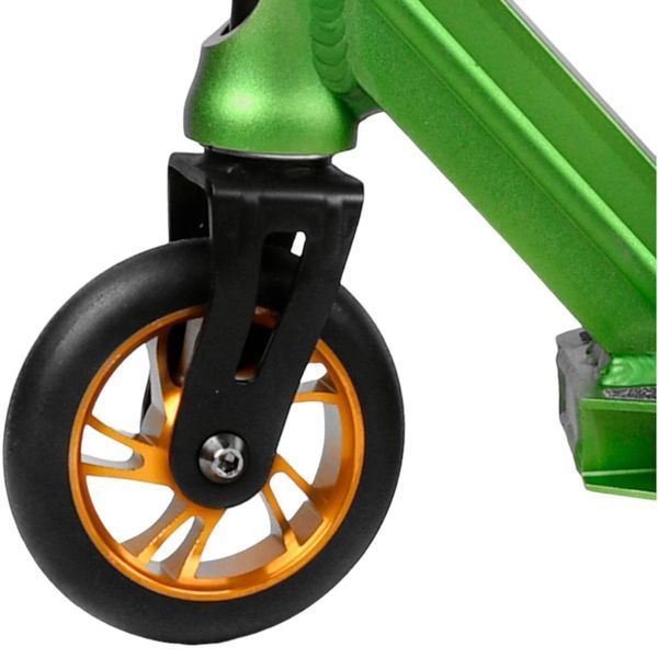 Трюковой самокат салатовый алюминиевый Best Scooter анодированная покраска HIC-система Пеги колеса PU d - 110мм ширина руля &ndash; 58 см BS-9621  фото